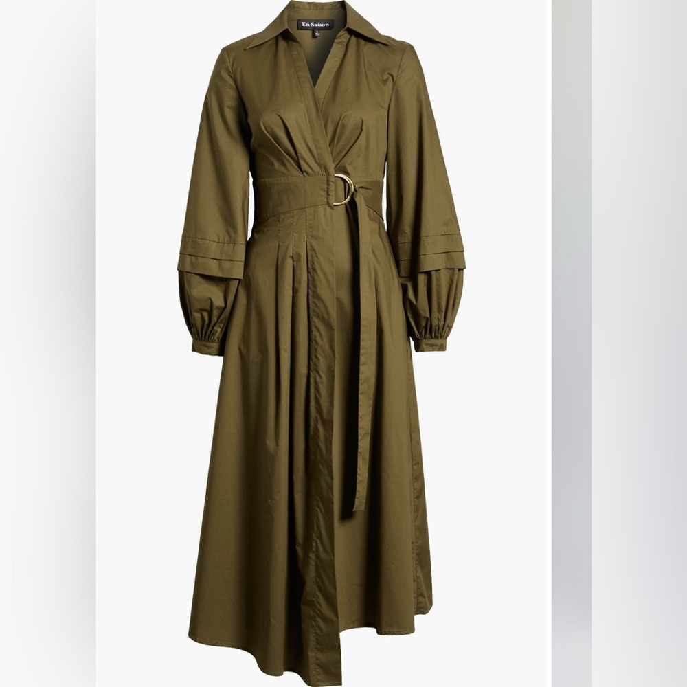 En Saison Olive Long Sleeve Dress